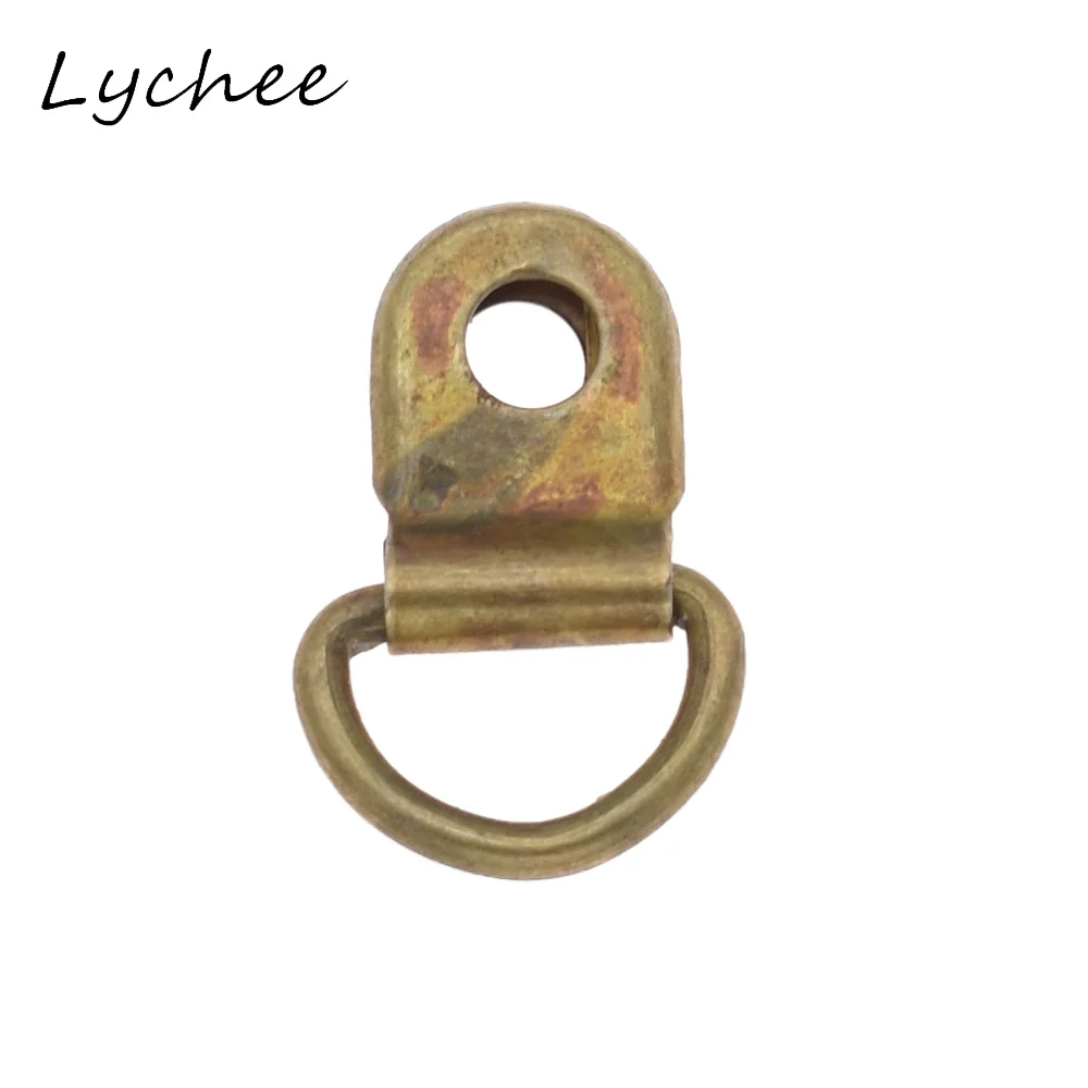 Lychee 10 шт. искусственная бронза сделай сам кожаное ремесло D-образное кольцо
