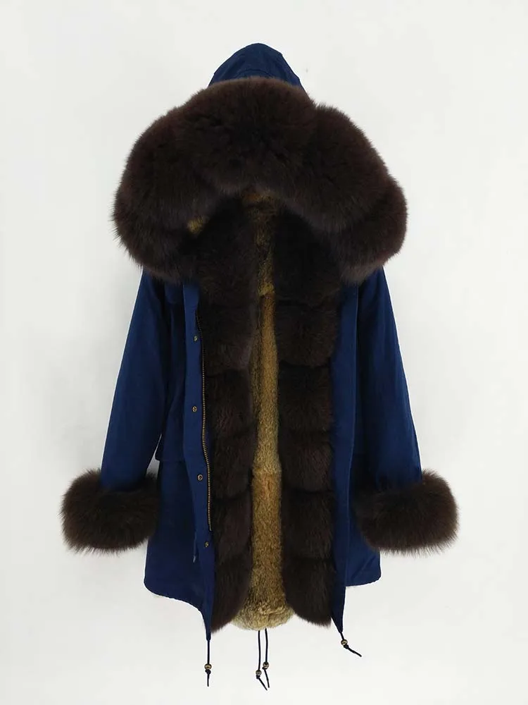 Rabbit fur liner A Mao KongLong парка зимняя куртка женские парки пальто из натурального меха натуральный мех енота капюшон Подкладка из натурального кроличьего меха Роскошная уличная одежда - Цвет: Rabbit fur liner A