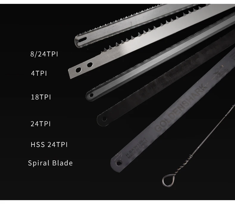 1" цельная рама Hacksaw 6 шт. лезвия 8 18 24 зубьев на дюйм для металла пластик высокое натяжение Регулируемая ручная пила
