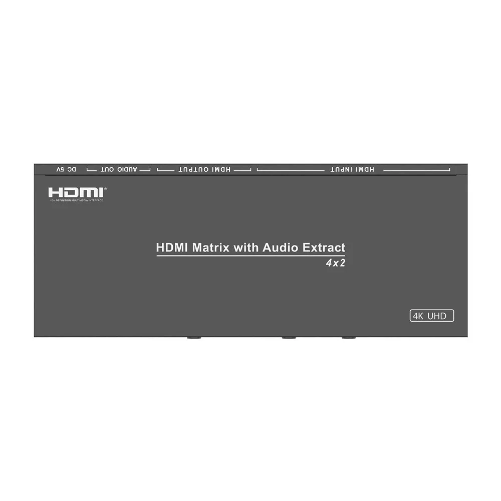 AM-A42A видео коммутатор 4 в 2 выход HDMI матрица с аудио разделения L/R сплиттер KVM черный