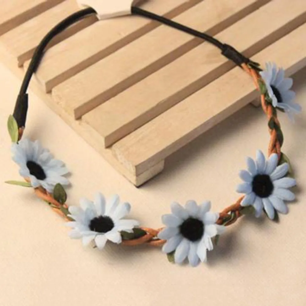 Милые дамы эластичный цветок 6 цветов гирлянды головная повязка летние пляжные