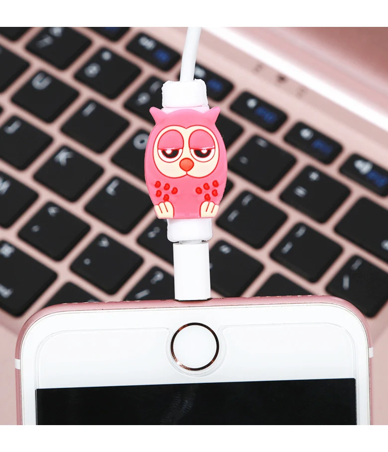 FFFAS мультфильм рисунок кабель протектор USB устройство для сматывания кабеля для Apple IPhone 4 5 5S 6 6s 7 8 X Plus кабель защиты милые украшения