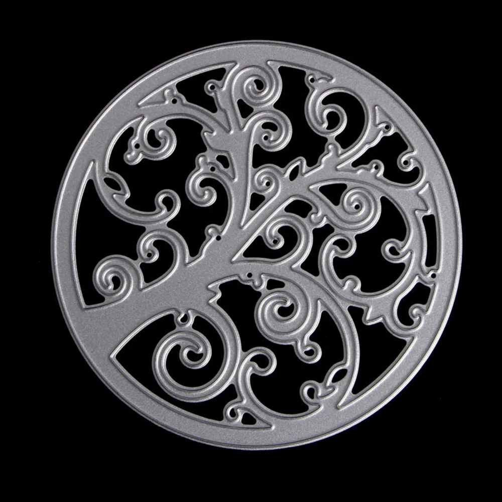 Круг Дерево фон металлические трафареты для пресс формы бумага скрапбукинга