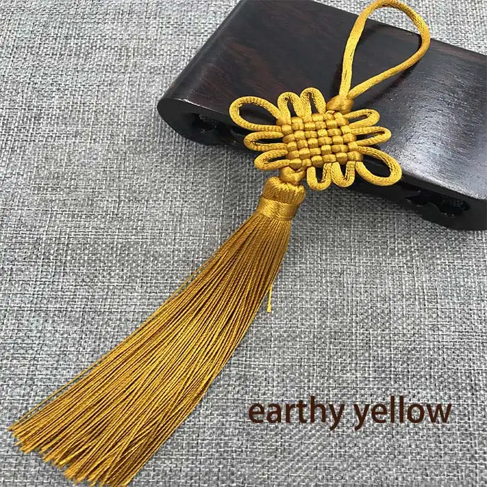 earthy yellow 2 шт./лот, китайский узел, кисточка, шелковая бахрома, челка, цветок, кисточка, декоративная одежда для штор, аксессуары для украшения дома - Цвет: earthy yellow