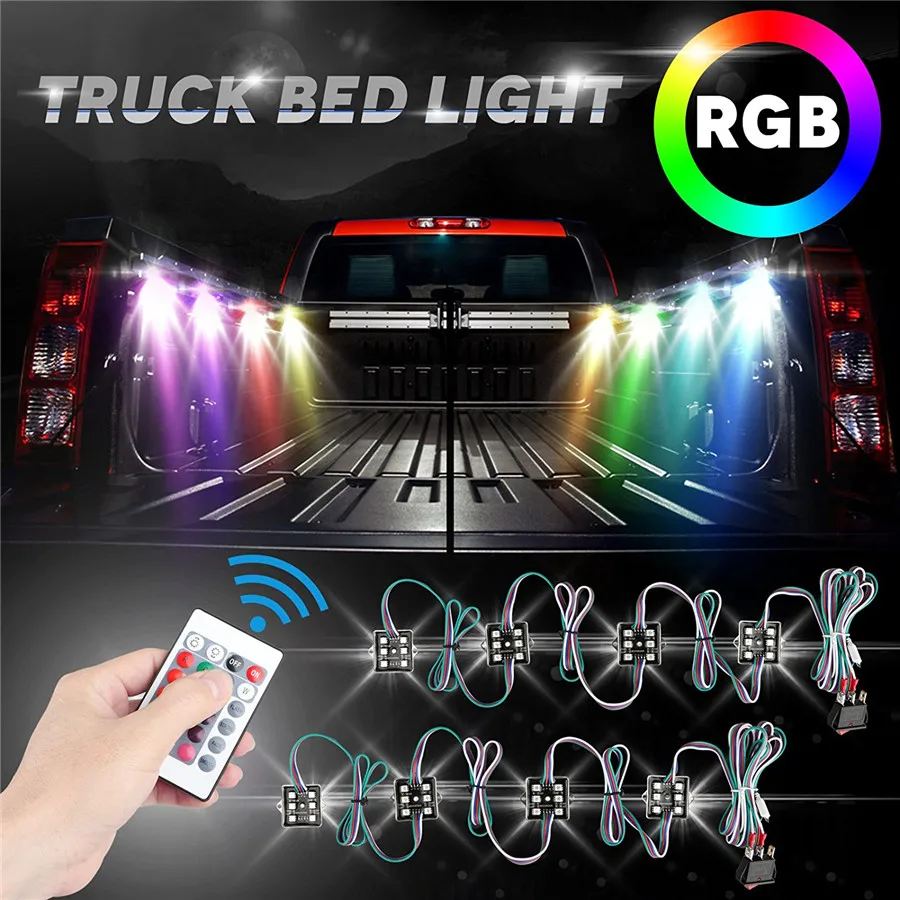 Комплект светодиодных RGB задних фонарей для кровати грузовика беспроводной