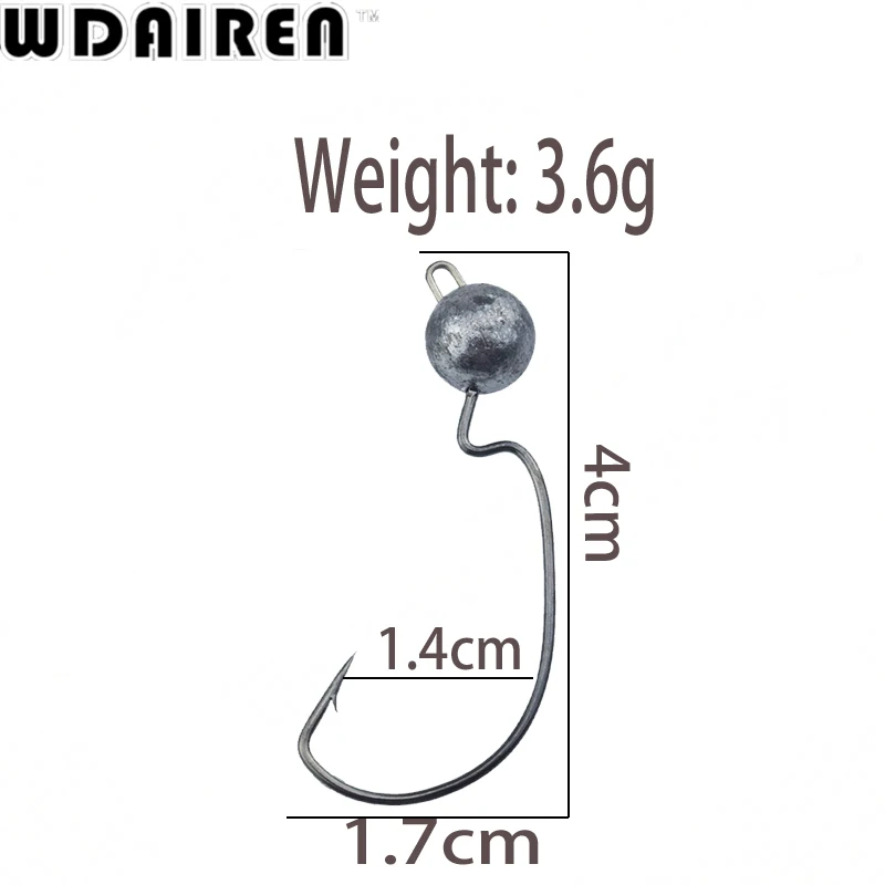 WDAIREN 5 шт./лот Кривошип джиг головной крючок 3.5g 5g 7 г рыболовный свинцовый приманка