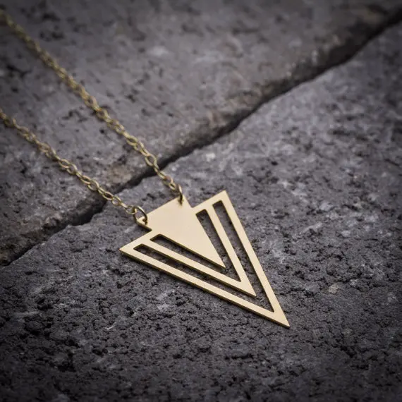 

2022 New Triangle Charm Chevron Necklace Stainless Steel Geometric Jewelry V Necklaces Accept Drop Shipping YP6423
