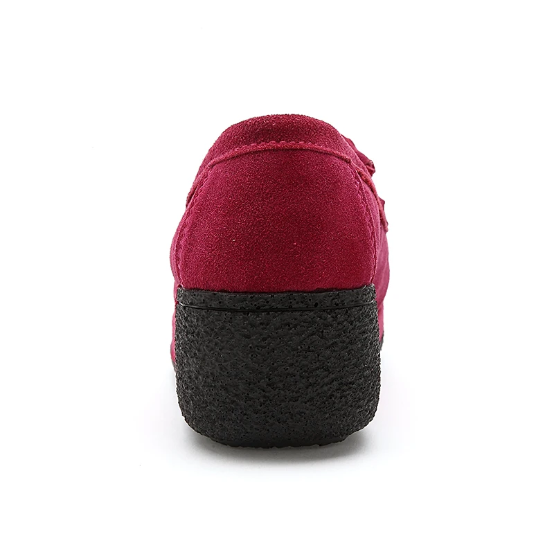 

DRKANOL Spring Autumn Women Shoes Cow Suede Retro Tassel Round Toe Casual Shoes Women Wedge Platform Shoes Chaussure Femme H1319