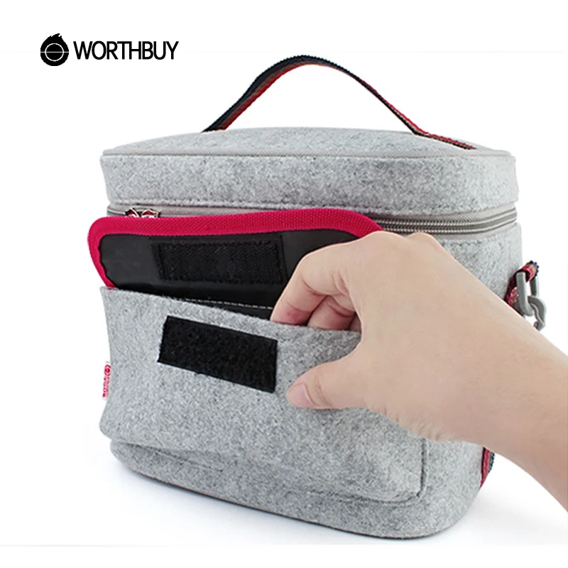 WORTHBUY, переносная Термосумка для обеда, китайский квадратный фетровый Ланч-бокс, сумки, тоут для женщин, детей, кемпинга, пикника, Bento box, сумка