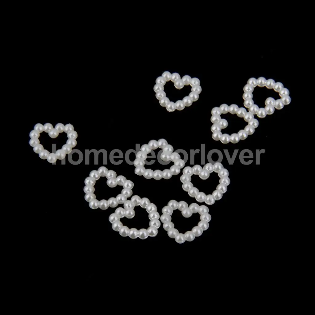 100 искусственный жемчуг в форме сердца украшения кабошона изготовление