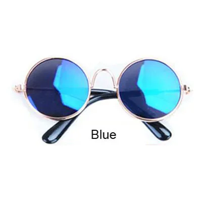 Blue 1 шт. милые собачьи солнцезащитные очки с металлической оправой очки «кошачий глаз» одежда для глаз собачьи очки реквизит для фотографий аксессуары для ухода за животными маленькие собаки, кошки - Цвет: Blue