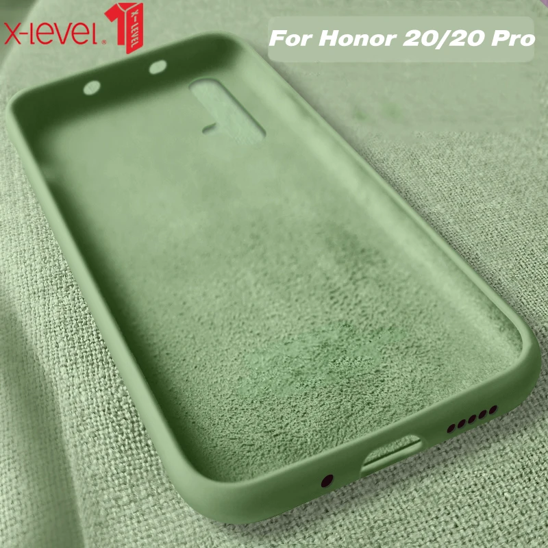 X-Level для huawei Honor 20 pro Чехол, мягкая Жидкая силиконовая резина, оригинальная задняя крышка для телефона huawei Honor 20 lite чехол