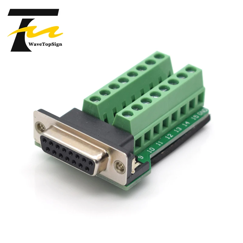 DB15 15Pin Адаптер RS232 последовательные сигналы терминальный модуль интерфейс конвертер к терминалу DB15 разъем мужской женский D sub