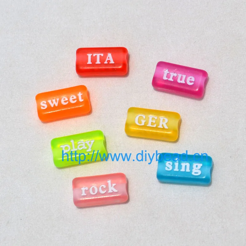 100 шт. прозрачные акриловые бусины 15 х7 мм|letter beads|acrylic beadstransparent acrylic beads |