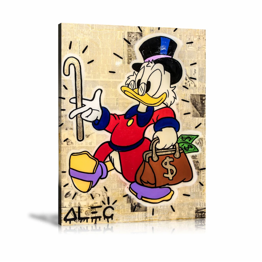 Alec Monopolys Uncle Scrooge Money HD настенная живопись холст с печатью постера декоративная для
