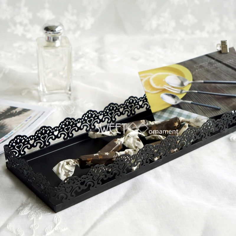 Лоток для кекса 30*10 см черный кружевной десерт инструменты украшения конфет