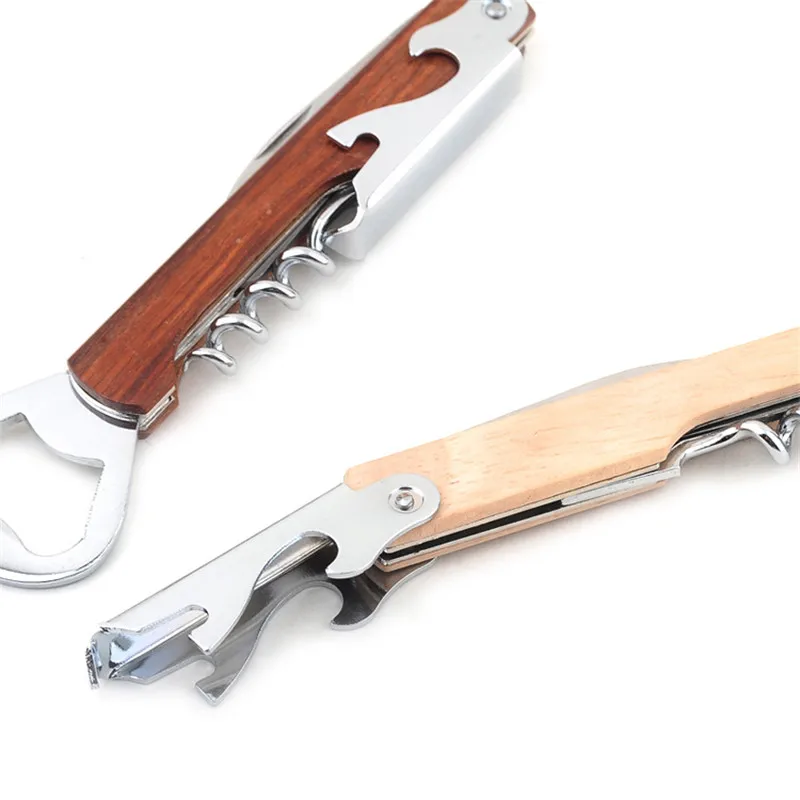 Quevinal 100 шт./лот деревянная ручка нержавеющая сталь ручная Делюкс открывалка для