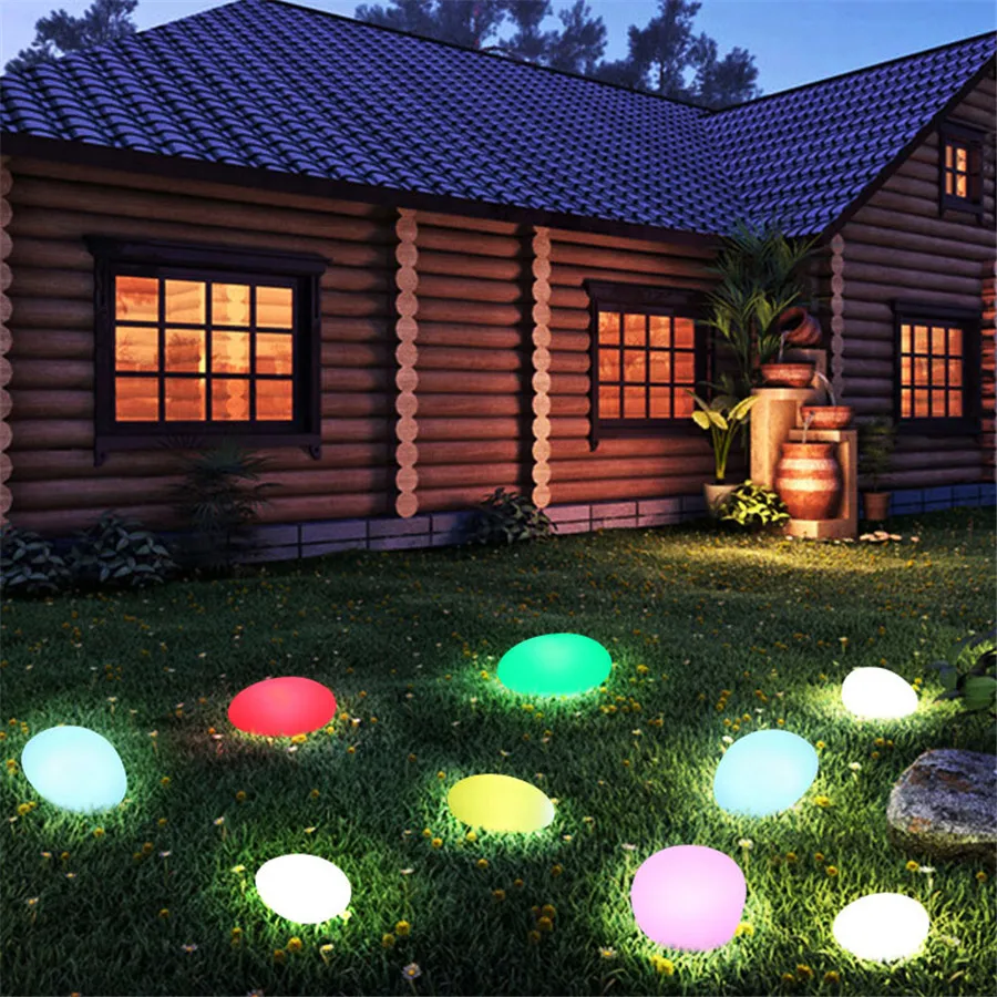 

Thrisdar RGB Simulation Stone Shape LED Night Light IP68 Outdoor Garden Landscape Lawn Pathway Deck Light Swimming Pool Lights