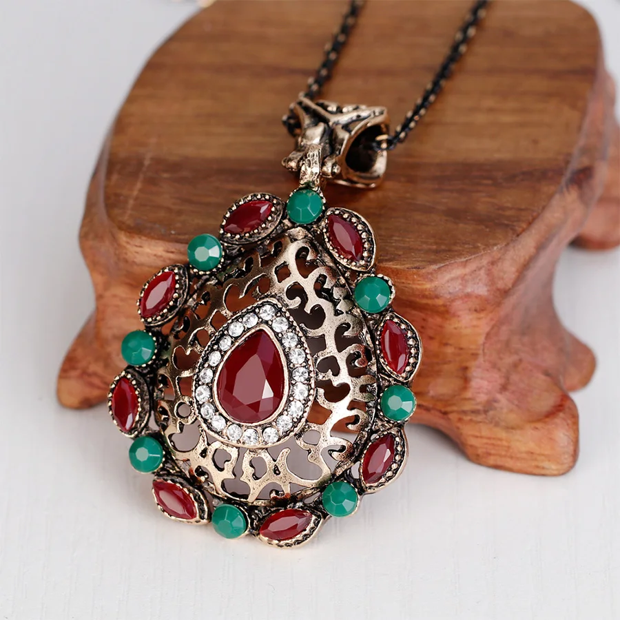 Новый Винтаж Boho Смола Цепочки и ожерелья Наборы ювелирных украшений Женская
