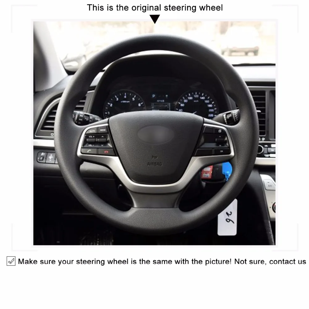 Черные чехлы для руля автомобиля MEWANT из искусственной кожи Hyundai Solaris Elantra 4 Accent 2017