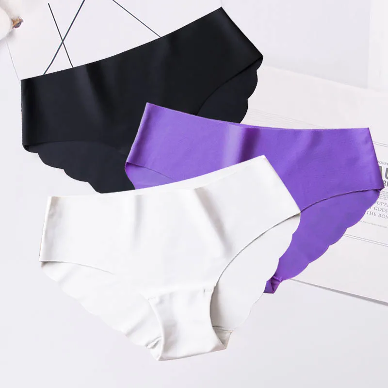 H 3pcs 3 шт./компл. Seamles Ice Silk трусы для Для женщин сексуальные трусы с низкой посадкой ультра-тонкое нижнее белье стринги женские трусы, интимное# D - Цвет: H 3pcs