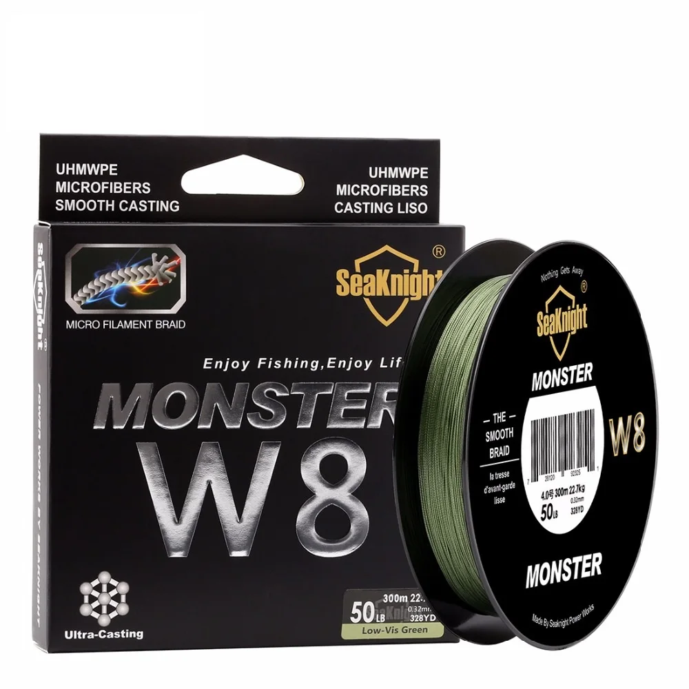 Новинка W8 супер сильная 300 м 8 прядей плетение PE плетеная леска Multifilament 20LB 30LB 40LB 50LB