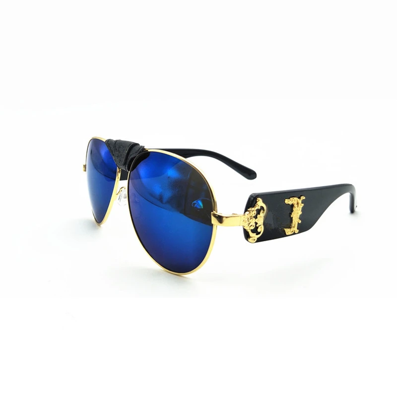Blue lens Black leg Новые солнцезащитные очки для женщин, фирменный дизайн, солнцезащитные очки, модные, высокое качество, Ретро стиль, солнцезащитные очки для мужчин, стиль пилота, уличная уф400 ОЕМ - Цвет линз: Blue lens Black leg