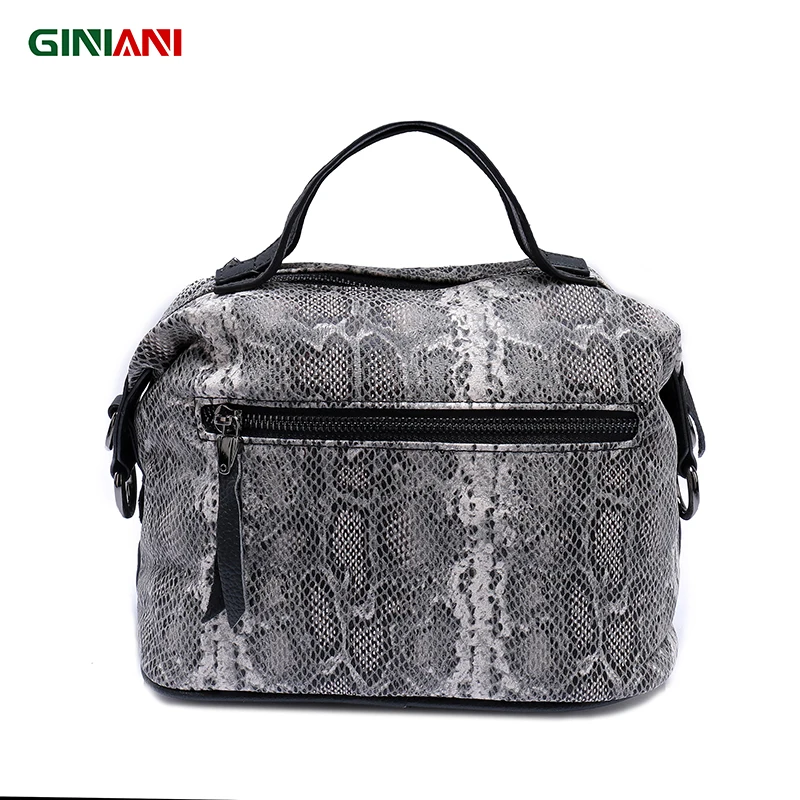 Женская маленькая сумка из натуральной бычьей кожи jiniani змеиной с изображением