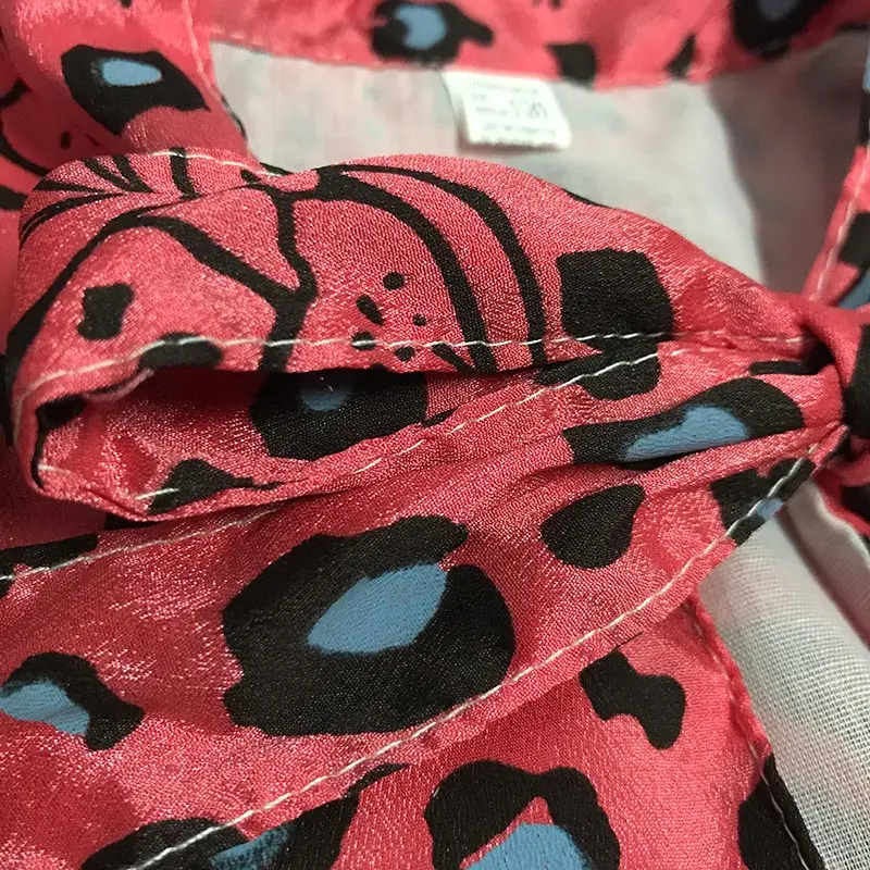 Spring Autumn girls dress Baby pleated kids Children vestidos ruched sleeve lacing leopard print 4 to 14 yrs | Детская одежда и