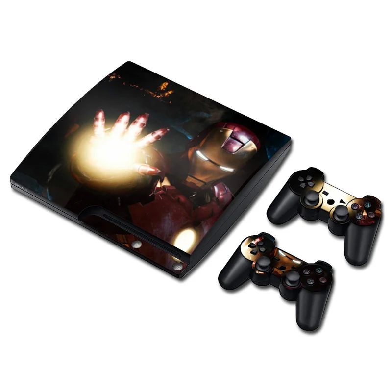 Marvel Мстители Железный человек кожи Стикеры наклейка для PS3 тонкий Игровые приставки 3 консоли и контроллеры для PS3 скины Стикеры винил
