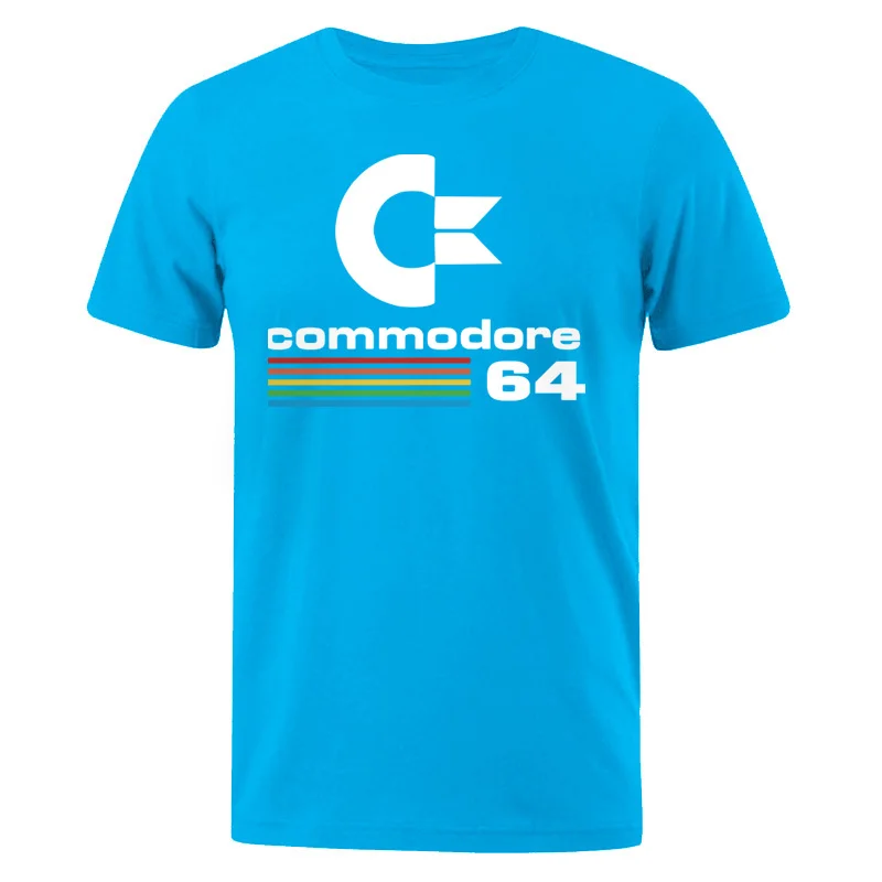 light blue 6 Мужские футболки Лето Commodore 64 Футболка с принтом C64 SID Amiga Ретро крутой дизайн футболка с коротким рукавом Топ Футболка Мужская s одежда - Цвет: light blue 6