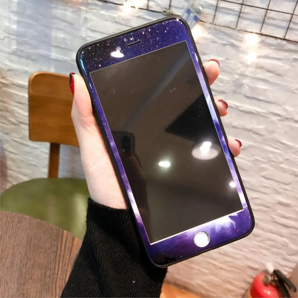 Tempered Glass for iPhone 6 6S Screen Protector 7 8 Plus Film Fashion Starry Sky Landscape Pattern | Мобильные телефоны и