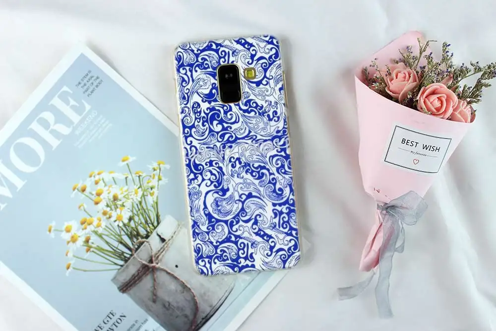 Китай(материк) Цветочный Узор Жесткий чехол для Samsung Galaxy A7 A6 A8 плюс A9 A3 A5 A30 или A20 A50 A60 A70