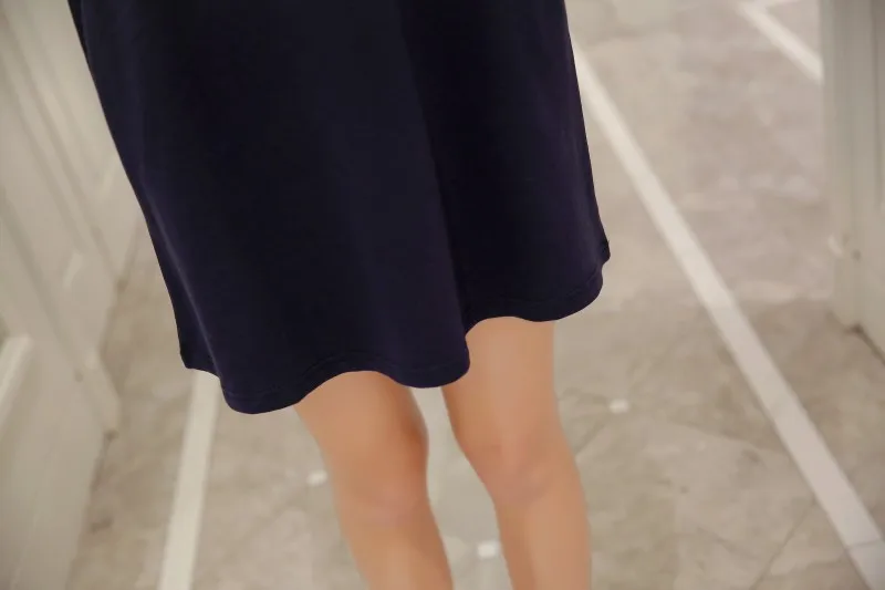 Имитация двух частей платье футболка с длинным рукавом для кормящих мам топы