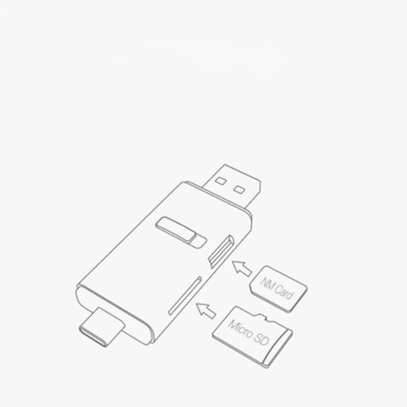 Кардридер 100 Мб/с для Huawei Type C два порта 2 в 1 многофункциональная нм память USB 3 Gen