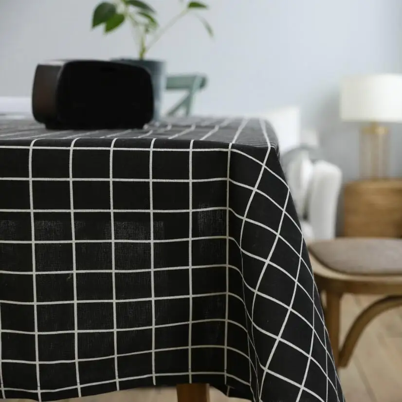 2019 Hot Sale Grid Tablecloth Black White Grey Plaid Table Cover Rectangle Dining Cloth Dust Proof Furniture Covers CZ010 |