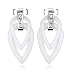 Style 2 White Модные подвесные Серьги Геометрические настоящие керамические нерегулярные Перфорированный Круглый квадратные Капли Висячие милые серьги для женщин ювелирные изделия - Окраска металла: Style 2 White
