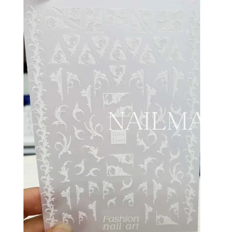 1 лист русской лозы стикеры 3D на ногти Nail Art черный арабиеск ногтей переводные