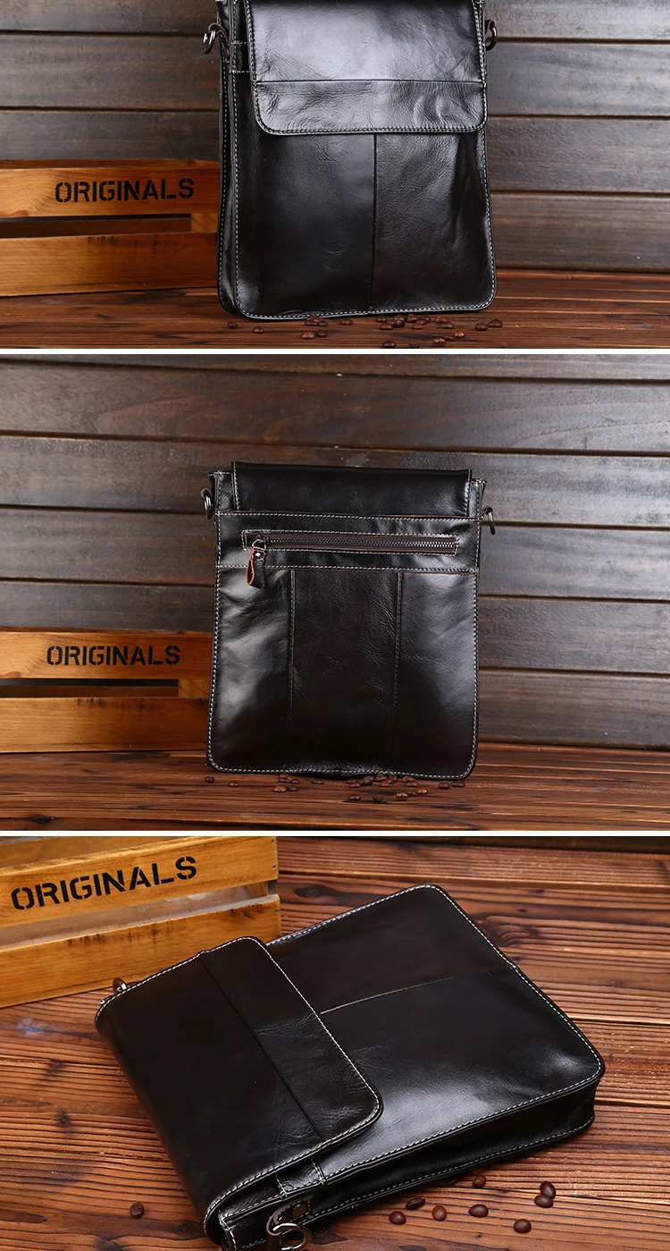 Разделение кожа Для мужчин сумка Crossbody сумка клапаном Винтаж Курьерские сумки Повседневное Бизнес масло воск плеча почтальон сумка