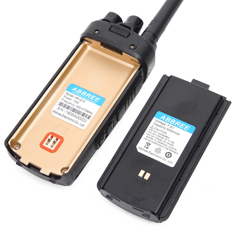 ABBREE AR Q10 мощный 10 Вт 99CH светодиодный экран со скрытым дисплеем UHF 400 470 МГц 3000 мАч