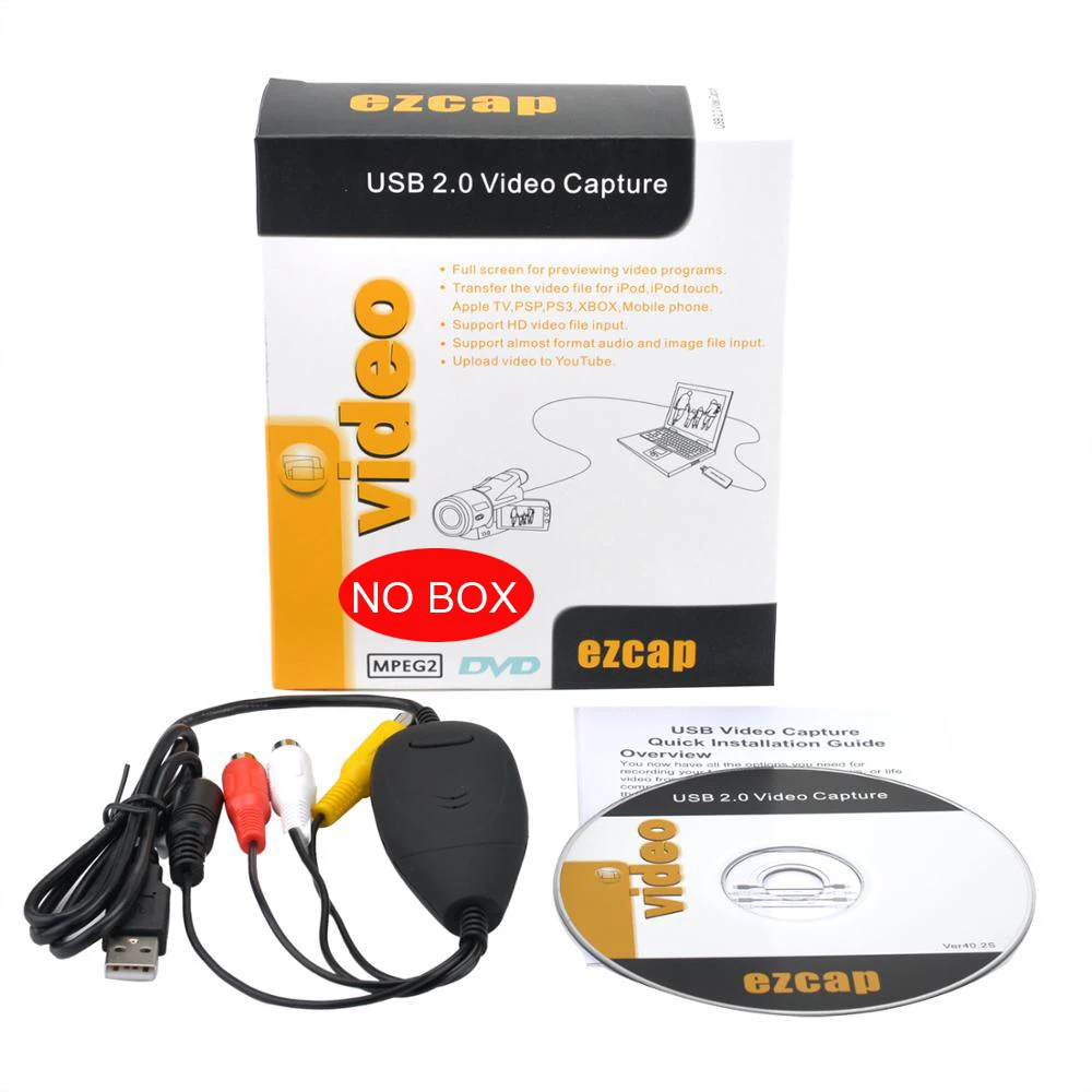 Ezcap172 USB 2,0 Захват видео Захват, аналоговое видео с ТВ STB Камера игровой плеер DVD VHS к ПК ноутбук