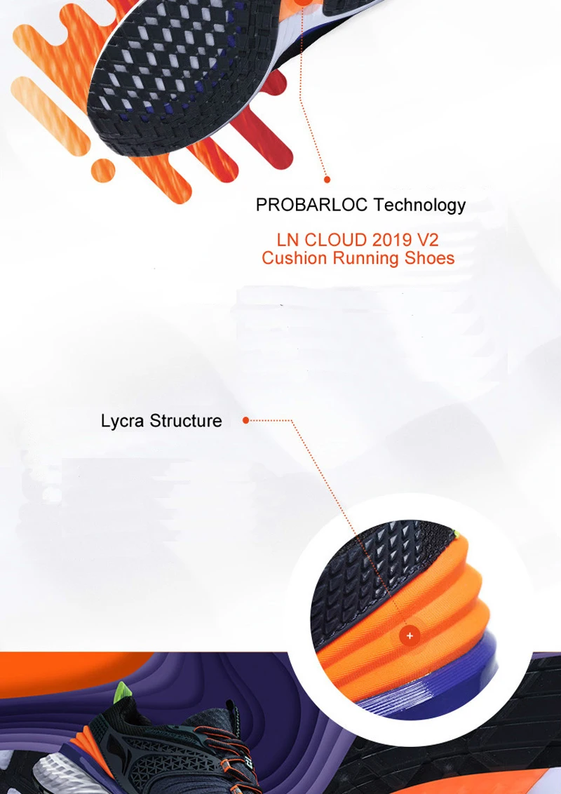 Li-Ning Для мужчин LN облако V2 удобные кроссовки для бега светильник стабильный Поддержка подкладка отказов Спортивная обувь Кроссовки ARHP013 XYP870