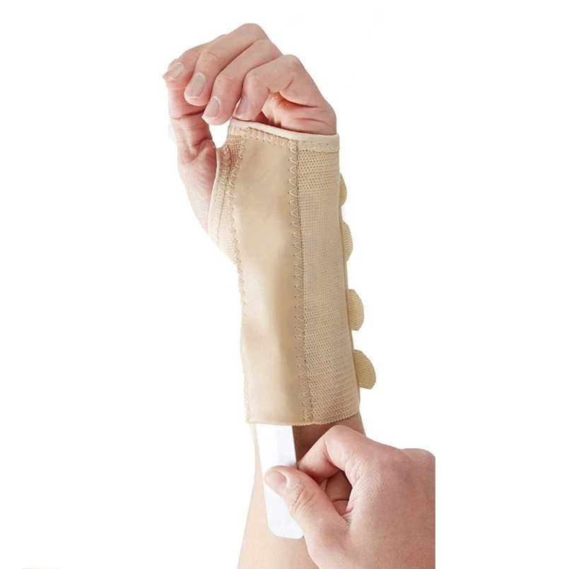 Beige-left Медицинская поддержка запястья Дышащие подтяжки запястья для запястья запястного тоннеля шина скобка облегчение боли заживление растяжение артрита травма запястья - Цвет: Beige-left