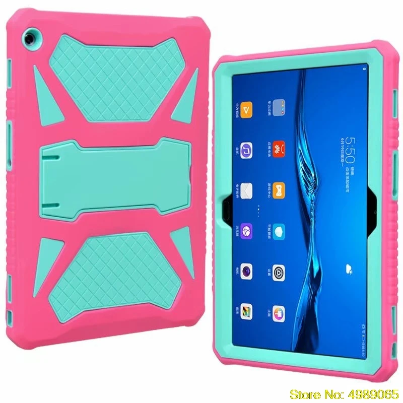 Розовый Для AGS-L09 AGS-L03 AGS-W09 9,6 дюймов планшет для huawei MediaPad T3 10 планшета Ударопрочный силиконовый+ жесткий чехол-накладка из ПК для телефона Дети чехол - Цвет: Розовый