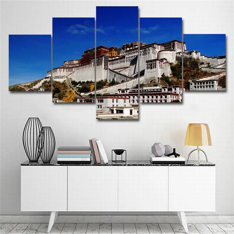 5 шт. современные картины на холсте фоторамки Постер со дворцом картина маслом