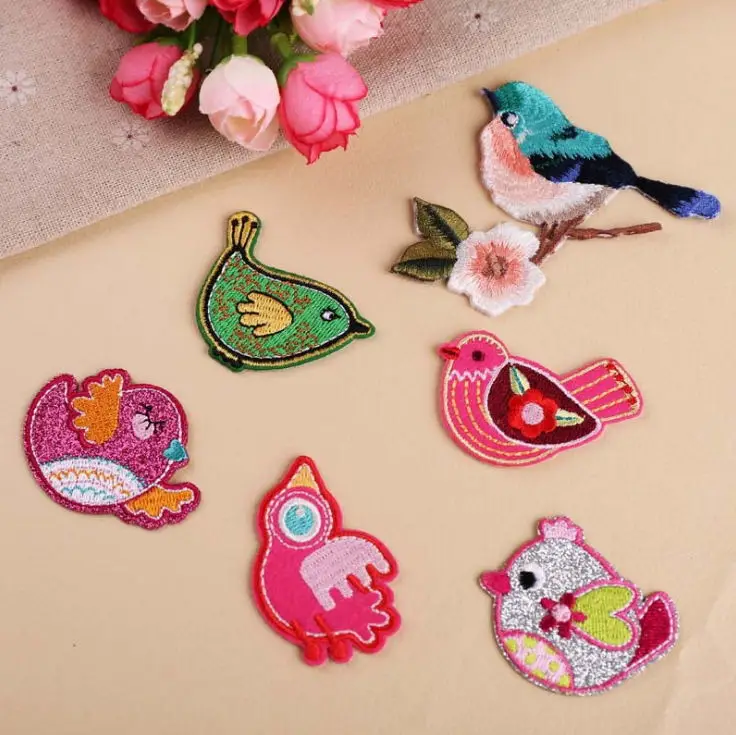 Новое прибытие 10 шт с маленькими птицами вышитые патчи железные на джинсы