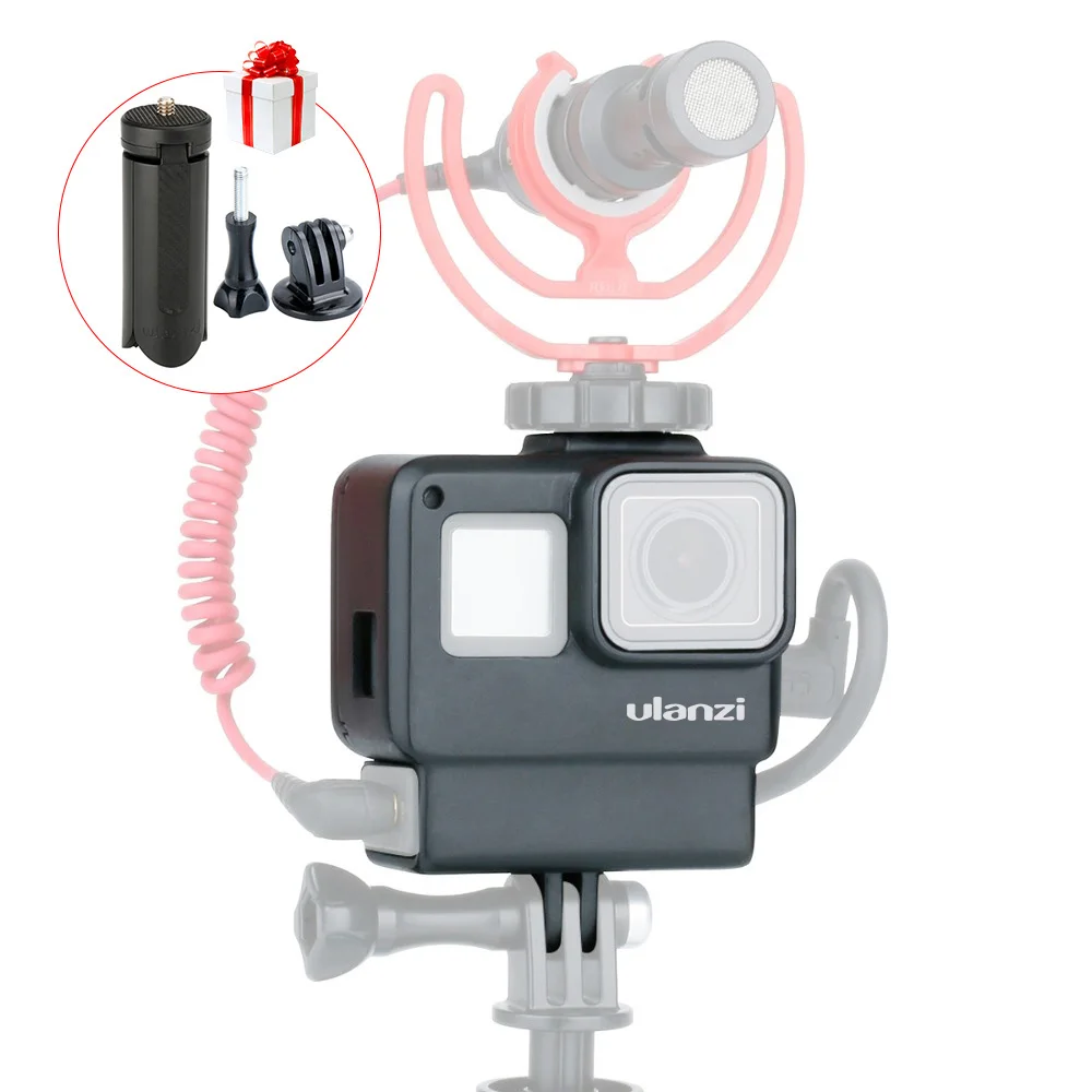 Чехол для Камеры ULANZI V2 V3 Pro Gopro с рамкой для Gopro 7 6 5, аксессуары для экшн-камеры Vlog с горячим башмаком для микрофона, светильник - Цвет: kit 1