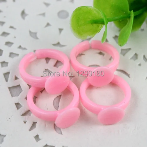 100 шт./лот модные каучуковые оправы для колец кабошоны детей ювелирные изделия