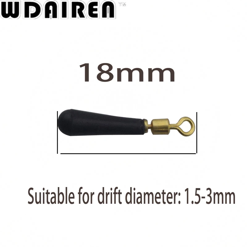 18mm 50 шт./лот, черный плавающий адаптер, мягкий для морского карпа, Спиннер для рыбалки нахлыстом, приманка, 3 размера, аксессуары, джиг, крючки, инструмент, воблеры рыбы, приманки - Цвет: 18mm