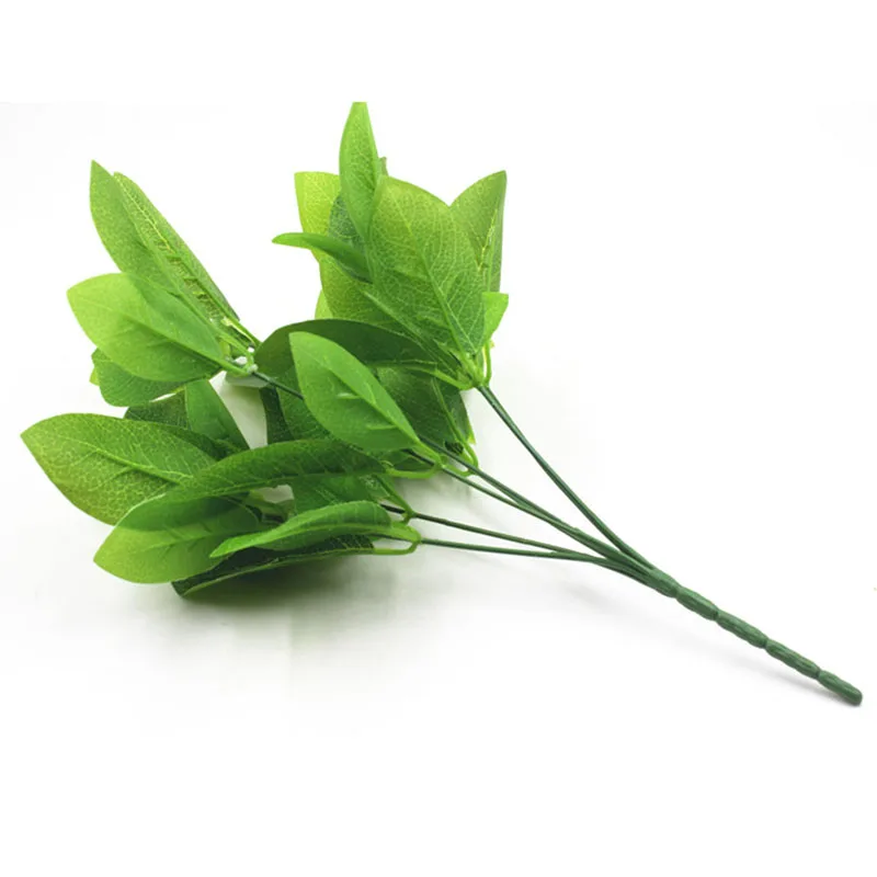 

Fake Leaf Plastic Flower Artificial Plant For Wedding Home Garden Green Grass Plastic Plant Decorative Simulation Green Plant